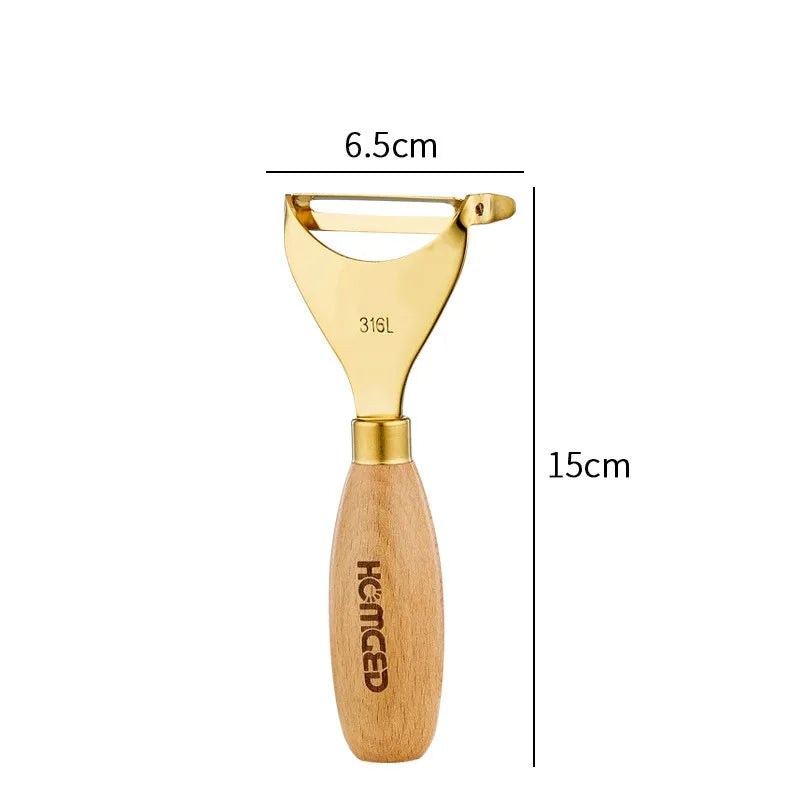 Axyaa Stainless Steel Peeler Corn Separator with Wooden Handle, Home Kitchen Tool