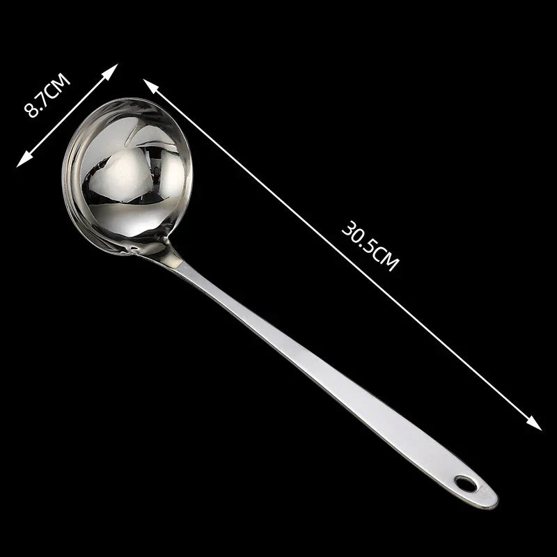 Axyaa Stainless Steel Long Handle Soup Spoon Colander for Hot Pot Kitchen Utensil