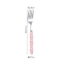 Axyaa Pearl Byen Ceramic Handle Cutlery Spoon Fork Set