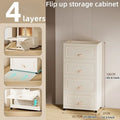 Axyaa Multi-Tier Storage Cabinet, Heavy-Duty Organizer with Rollers, Single/Double Door Design
