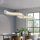 Axyaa Double S Wave Steel Crystal LED Pendant Lights Art Deco Hanging Lamp