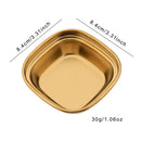 Axyaa Golden Stainless Steel Condiment Tray - BBQ Sauce Plate for Seasonings & Spices