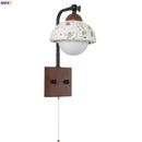 Axyaa Terrazzo Glass LED Wall Lamps Pull Chain Switch Wabi Sabi Mirror Light