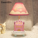 Axyaa Princess Castle LED Table Lamp - Modern Pink Girl Bedroom Desk Lighting