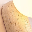 Axyaa Wabi Sabi LED Wall Light Yellow Travertine Stone White Glass Ball