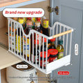 Axyaa Sliding Metal Storage Basket for Kitchen Cabinet Organization