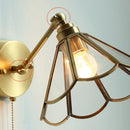 Axyaa Vintage Brass Wall Sconce Clear Glass Up Down Rotate Bedside Lamp