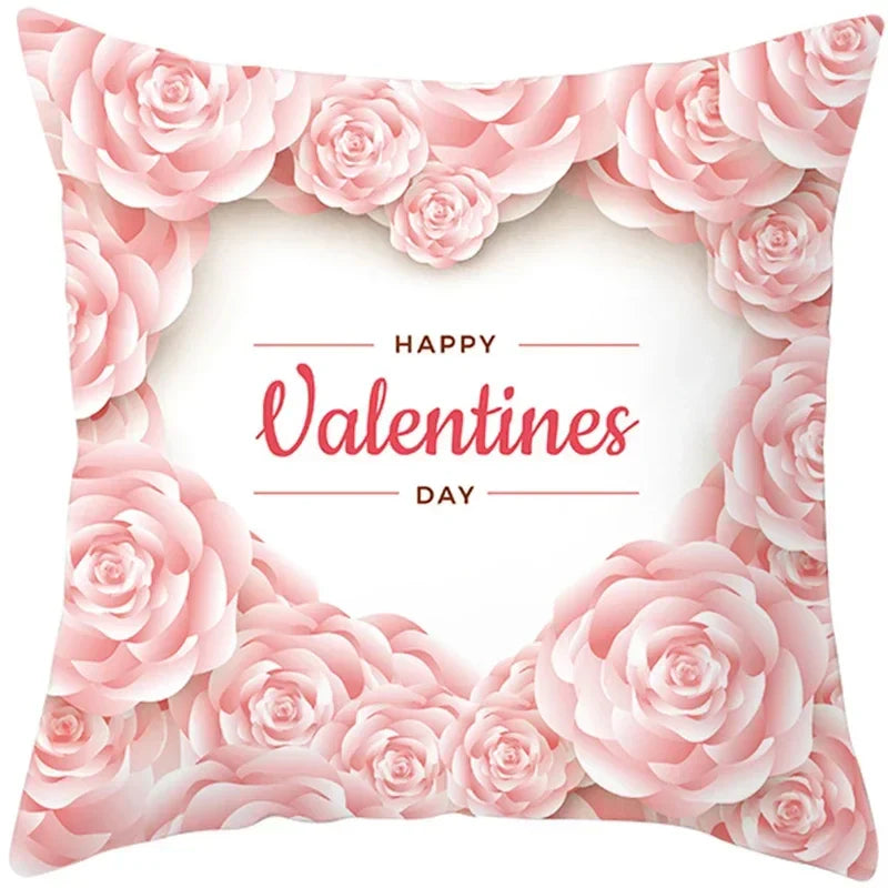 Axyaa Valentine's Day Parchment Pillow Set for Home Sofa, Square Pillowcase