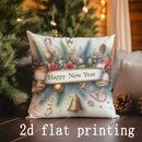 Axyaa Festive Pillow Covers for Sofa, Bedroom, Car - Christmas & New Year Theme