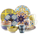 Axyaa Jasmin Pattern Porcelain Tableware Set - Dinner, Dessert Plates, Bowl, Mug