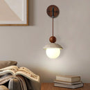Axyaa Nordic LED Wall Lamp Travertine Wood Glass Stair Light