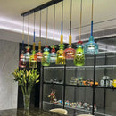 Axyaa Candy Glass Chandelier Pendant Light for Dining Room & Living Room