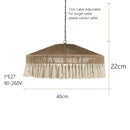 Axyaa Handmade Rattan Pendant Lamp with Natural Tassel Charm