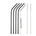 Axyaa Gold Bend Stainless Steel Straws Set with Cleaner Brush - 4 Pcs
