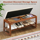 Axyaa Shoe Bench with Leather Cushion: Waterproof, 550LBS Capacity Shoe Rack