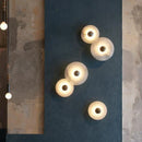 Axyaa Art Deco Marble LED Wall Lamp Gold Aluminium Stone Sconce for Hotel Foyer
