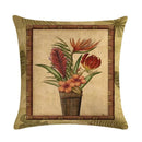 Axyaa Floral Vase Print Linen Cushion Cover 45*45cm
