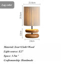 Axyaa Solid Wood Table Lamps Walnut Color LED Desk Lights