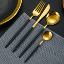 Axyaa Stainless Steel Cutlery Set: Knife Fork Teaspoons Coffee Spoons Dinnerware Kitchen