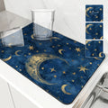Axyaa Diatom Kitchen Drain Pads: Absorbent, Stars and Moons, Coffee Machine Mat