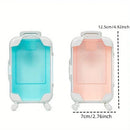 Axyaa Mini Clear Suitcase Storage Box for Candy, Jewelry & False Eyelashes
