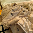 Axyaa Coffee Washed Cotton Single Quilt - Japanese Minimalist Style