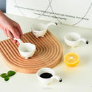 Axyaa Cat Ceramic Dipping Plate, 0.7oz Sauce Mini Bowl