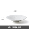 Axyaa Coral Lace Ceramic Deep Plate for Pasta, Salad & Steak