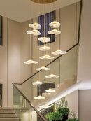 Axyaa Lotus Leaf Acrylic Chandelier for Staircase Duplex & Villa Living Room