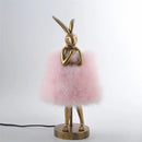 Axya Rabbit Resin Feather Table Lamp: Creative Bedroom Decor & Girl's Gift