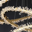 Axyaa Gold Metal LED Chandelier for Modern Home Decor