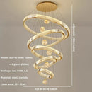Axyaa Luxury Crystal Pendant Chandelier for Modern Stairs, Dimmable Globe Design