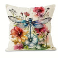 Dragonfly Floral Pattern Pillowcase x Axyaa: Living Room Sofa Chair Cushion Cover