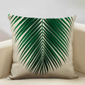 Axyaa Tropical Palm Leaf Cushion Cover 45x45cm Linen Pillowcase
