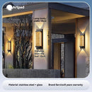 Axyaa Outdoor Black Crystal Wall Light: Waterproof LED Garden Decor for Balcony, Porch, Front Door