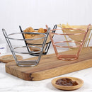 Axyaa French Fries Cone Basket Holder Set - Food Display Rack with Dip Dishes & Chicken Snack Bowl
