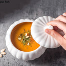 Axya Ceramic Pumpkin Soup Bowls with Lid - Restaurant Specialty Tableware
