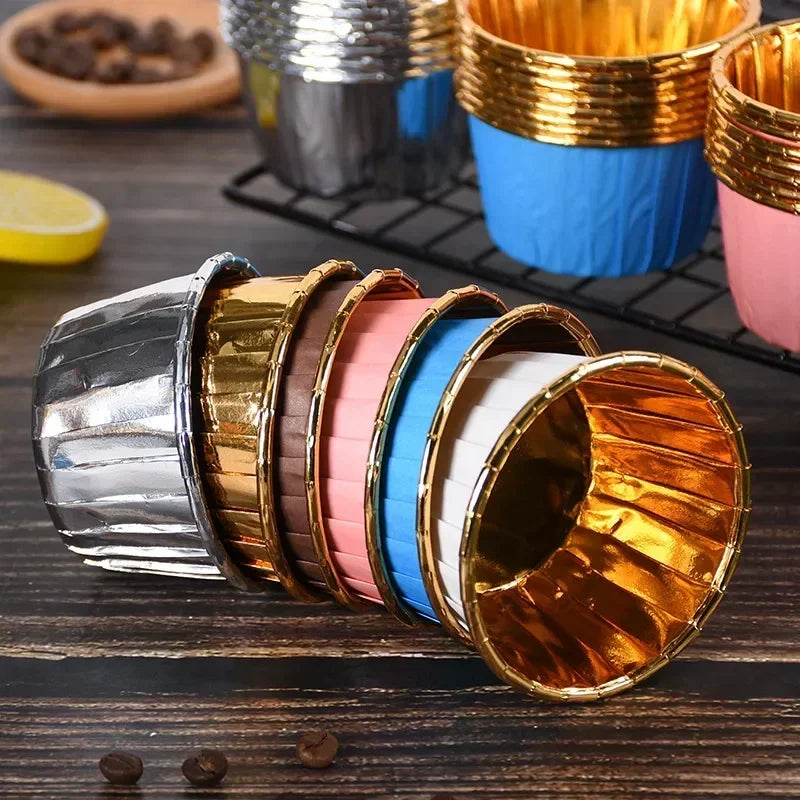 Axya Golden Cupcake Liners - 50 Pack