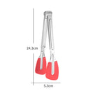 Axyaa Stainless Steel Silicone Tongs - Non-Stick Anti-slip BBQ Grilling Utensil Clamp