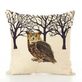 Squirrel Bird Bear Fox Animal Printed Cotton Linen Pillowcase by Axyaa