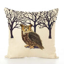 Squirrel Bird Bear Fox Animal Printed Cotton Linen Pillowcase by Axyaa