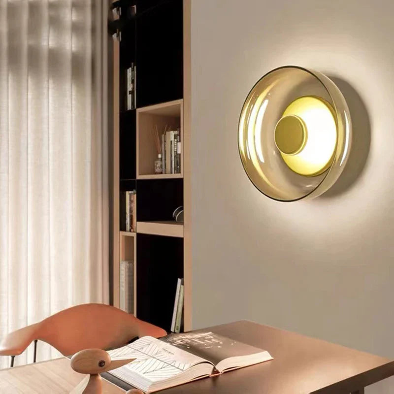 Axyaa Nordic Glass Wall Lamp: Designer Lighting for Bedroom, Living Room, Hotel