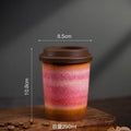 Axyaa Ceramic Gradient Coffee Cup with Silicone Cover, Portable & Creative Office Home Cup