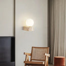 Axyaa Natural Stone Wall Lamp with Glass Shade for Nordic Room Decor