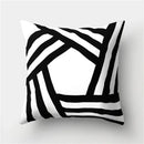 Axyaa Geometric Stripe Pillowcase with English Letter Design