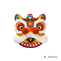 Axyaa 3D Lion Embroidery Velvet Tufted Cushion Pillow for Sofa, Home Decor