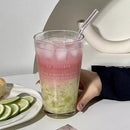 Axyaa 450ml Glass Tumbler with Straw and Lid - Transparent Bubble Tea Cup
