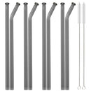 Axyaa Glass Straw Set with Brush - Bar Accessories & Reusable Straws