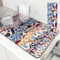 Axyaa Vintage Absorbent Drain Pad Kitchen Bathroom Placemat - Anti-Slip and Splash-Proof