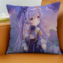 Axyaa Keqing Anime Cushion Cover Pillow Case for Home Sofa Bed Decor